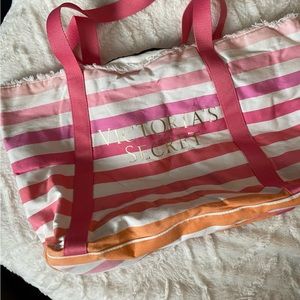 Victoria Secret, striped, tote bag. School, work, travel, beach, gym ready!